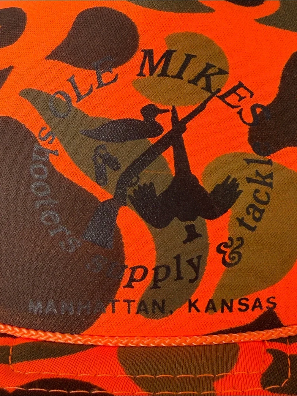 Vintage Ole Mikes Shooters Supply & Tackle Blaze Orange Camo Trucker Hat Kansas